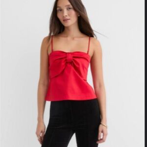 LOFT Red Bow-Front Camisole